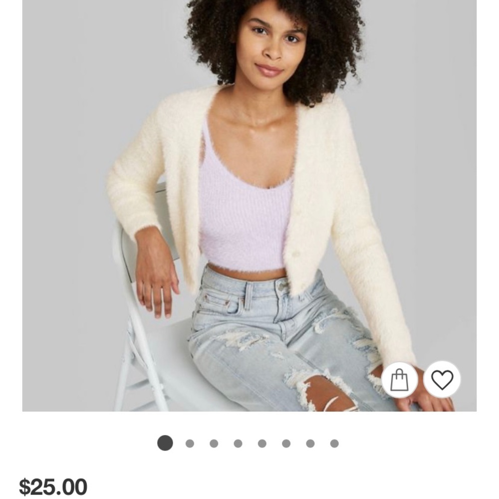 Wild Fable Fuzzy Cropped Cardigan